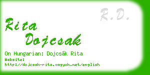 rita dojcsak business card